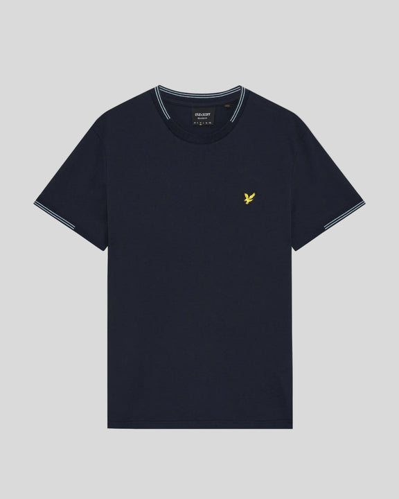 LYLE & SCOTT FINE TIPPED T-SHIRT - NAVY