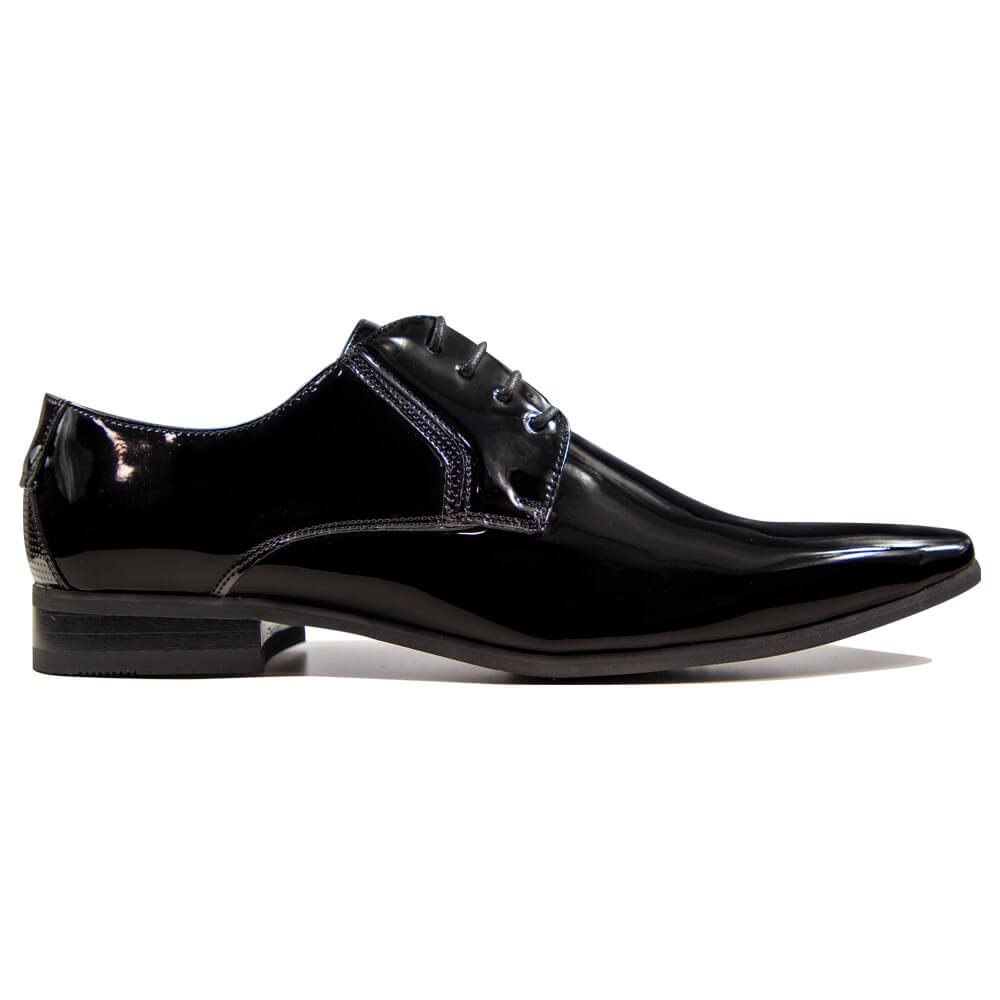 MARCOZZI BRUSSELS PATENT TUX SHOE - BLACK