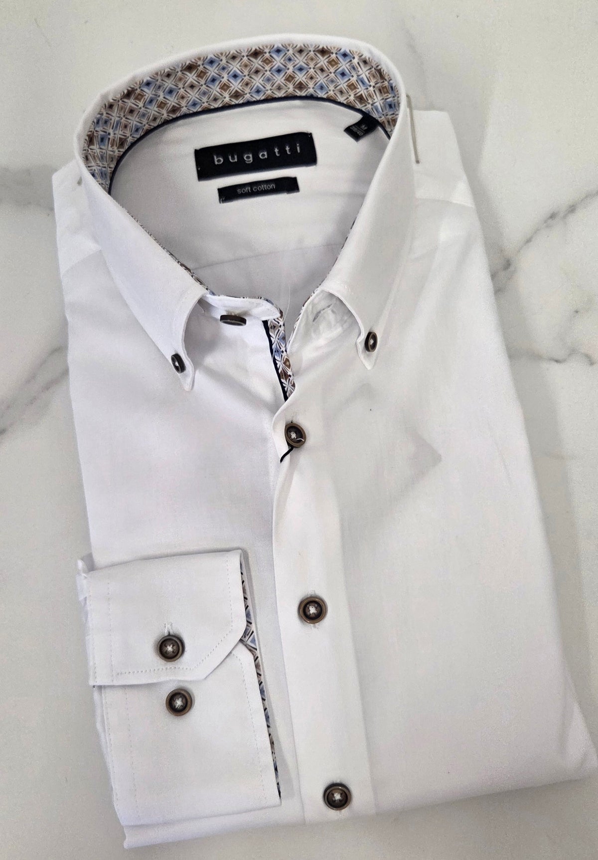 BUGATTI L/S SHIRT - WHITE
