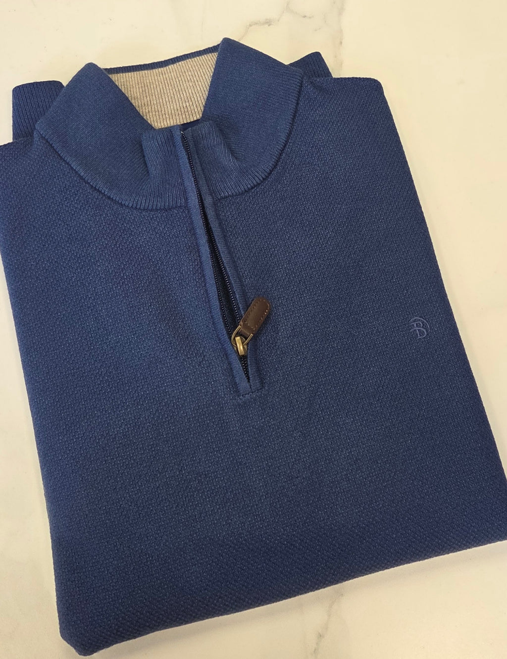 BENETTI QUINN 1/4 ZIP KNITWEAR - INDIGO
