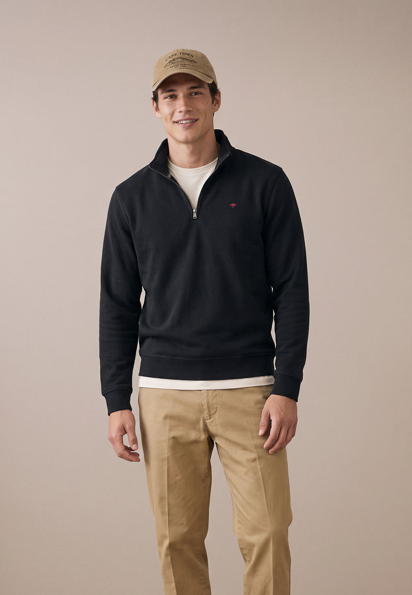 FYNCH HATTON 1/4 ZIP SWEATSHIRT - NAVY