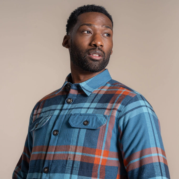 CRAGHOPPER BURNBANK OVERSHIRT - NAVY/RUST