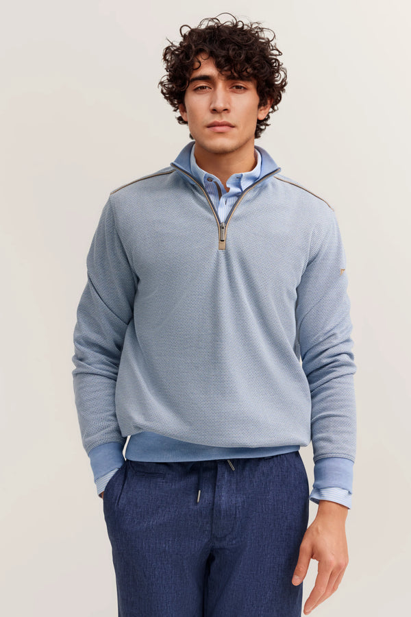 BUGATTI 1/4 ZIP SWEATSHIRT (15141E/320) - BABY BLUE