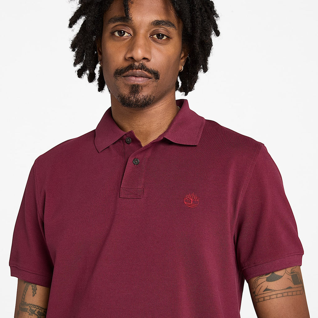 TIMBERLAND PIQUE POLOSHIRT  - BURGUNDY