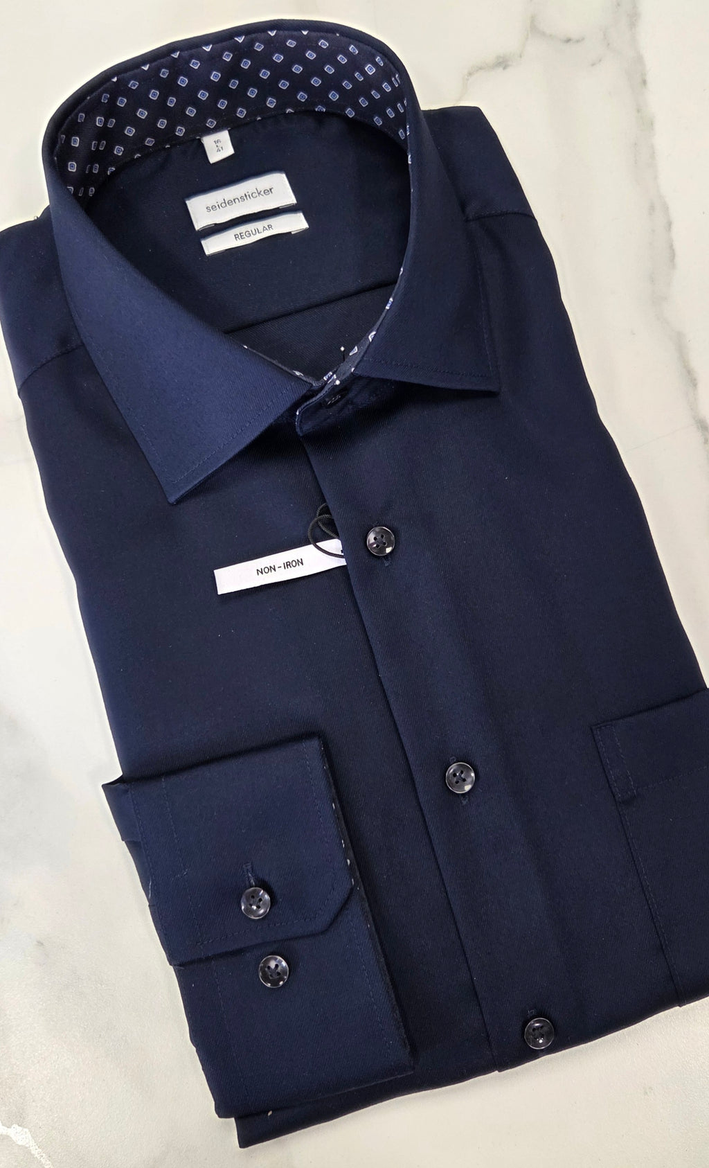 SEIDENSTICKER L/S REGULAR FIT (01.147240/18) - NAVY