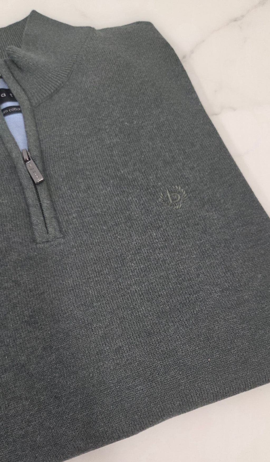 BUGATTI 1/4 ZIP KNITWEAR (25529F/150) - SAGE