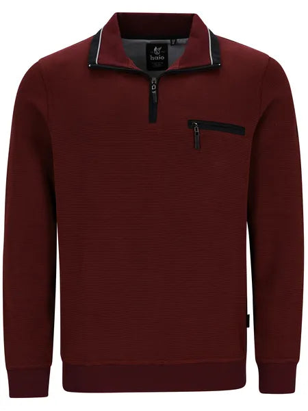 HAJO 1/2 ZIP SWEATSHIRT (28044/323) - RED
