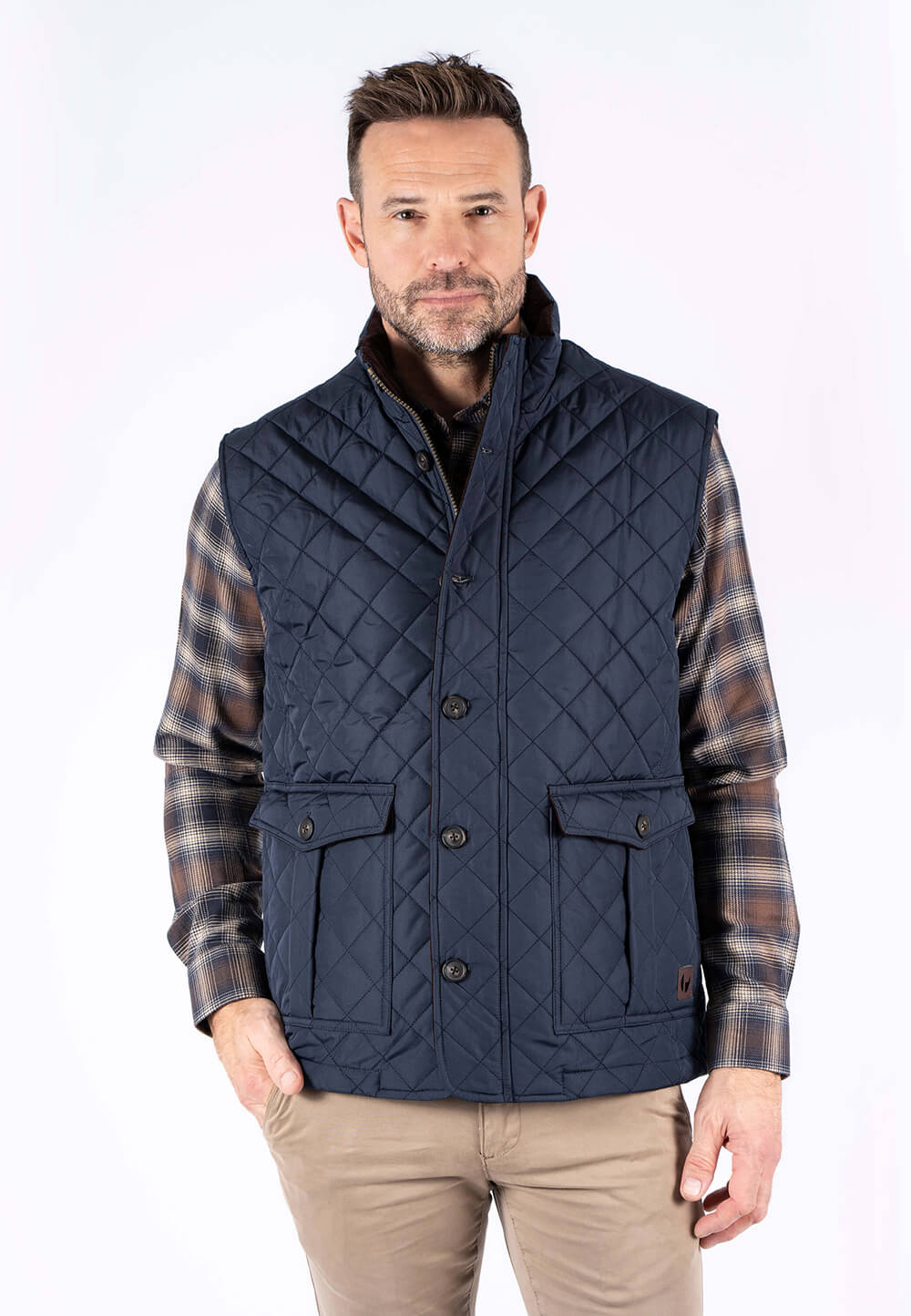 PRE HARALD QUILED GILET - NAVY