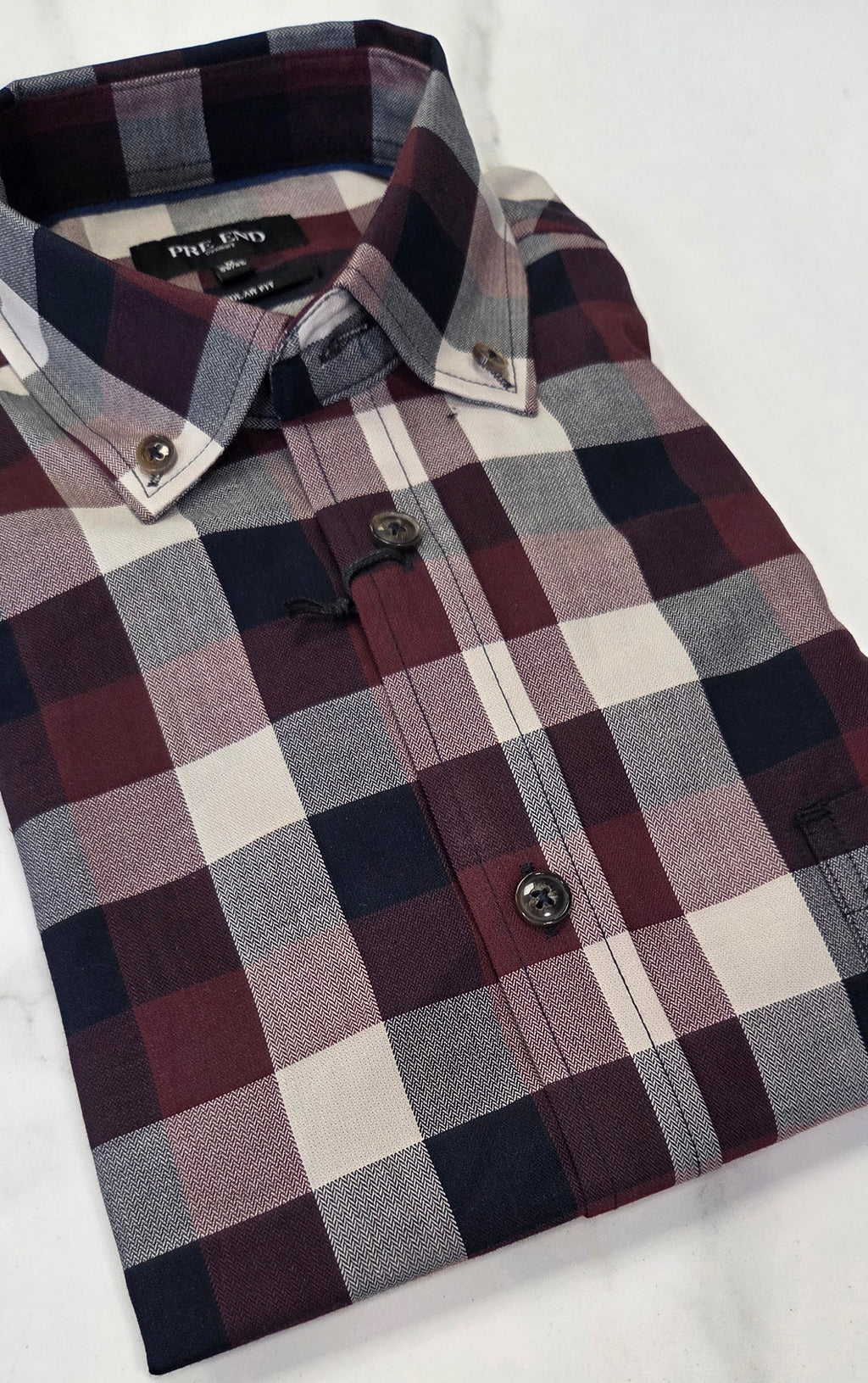 PRE END RAMON CHECK L/S SHIRT - WINE