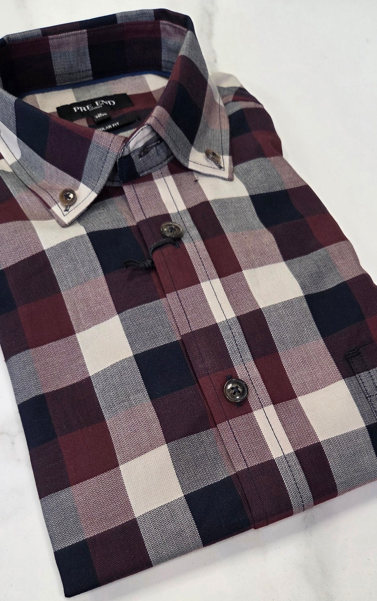 PRE END RAMON CHECK L/S SHIRT - WINE