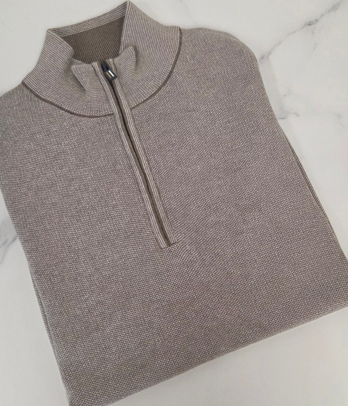 BAILEYS 1/4 ZIP KNIT (628409/985) - BEIGE