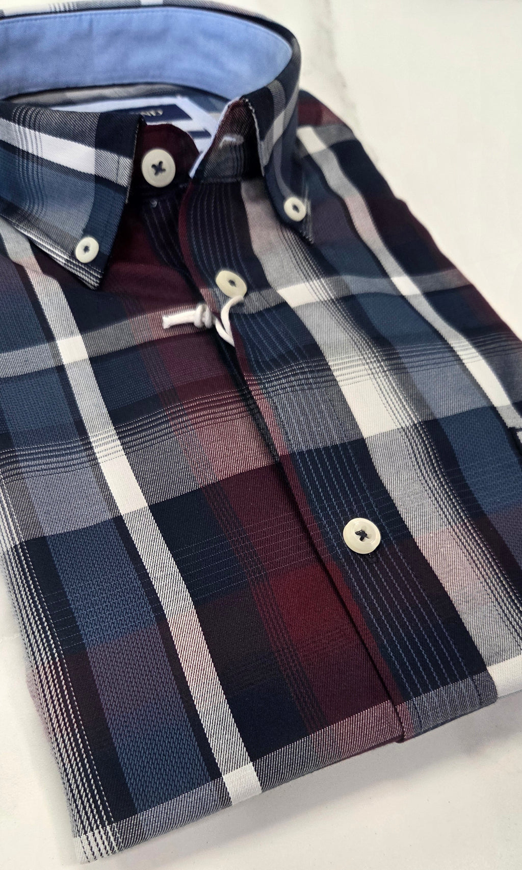 PRE END ROME CHECK L/S SHIRT - SAPPHIRE