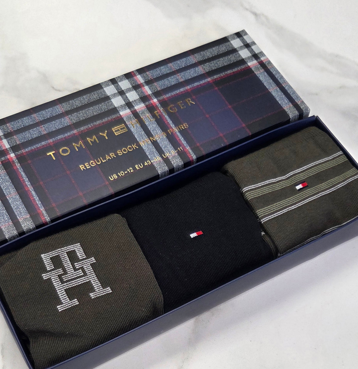 TOMMY HILFIGER MONOGRAM 3 PACK GIFT BOX - OLIVE
