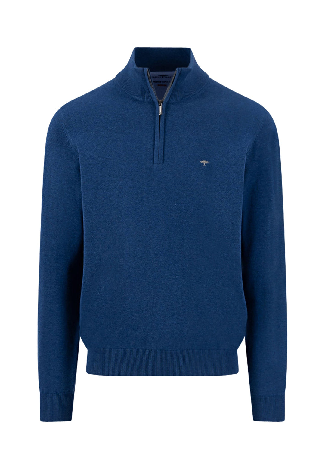FYNCH HATTON 1/4 ZIP KNITWEAR (1613215/672) - MIDNIGHT