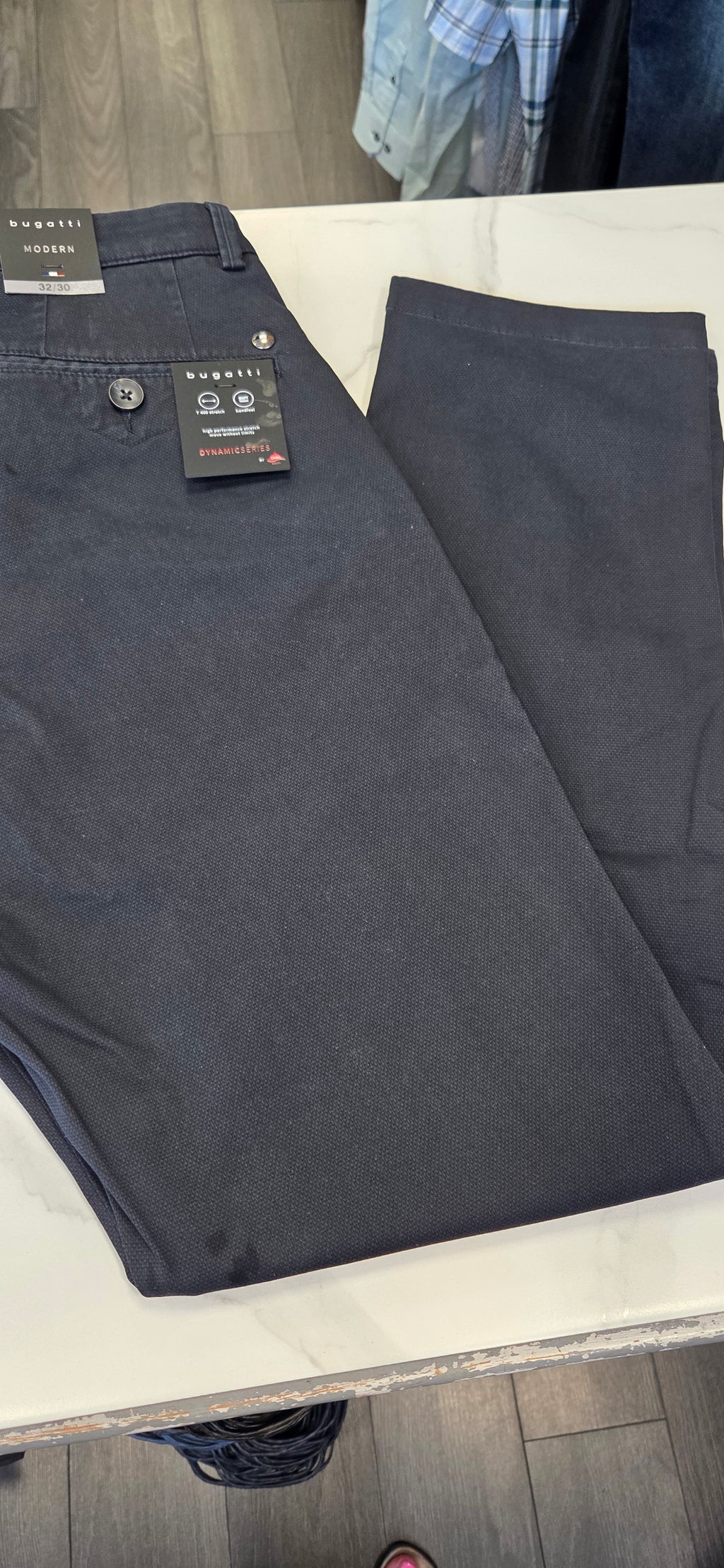 BUGATTI DYNAMIC STRETCH CHINO (26395F/390) - NAVY