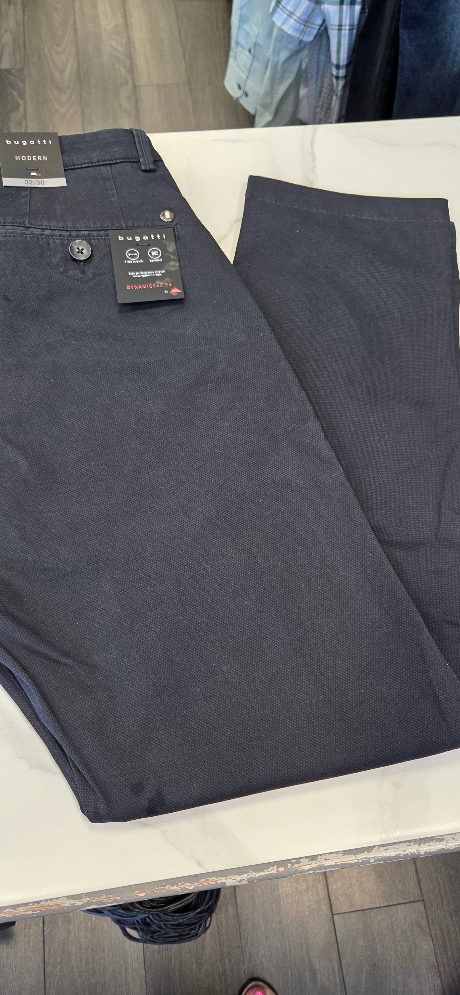 BUGATTI DYNAMIC STRETCH CHINO (26395F/390) - NAVY