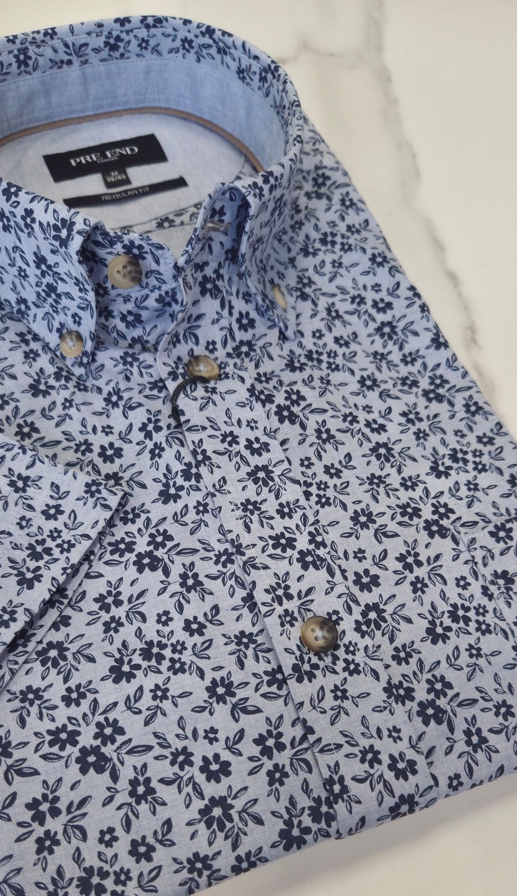PRE END CHRIS FLORAL S/S SHIRT - BLUE/NAVY