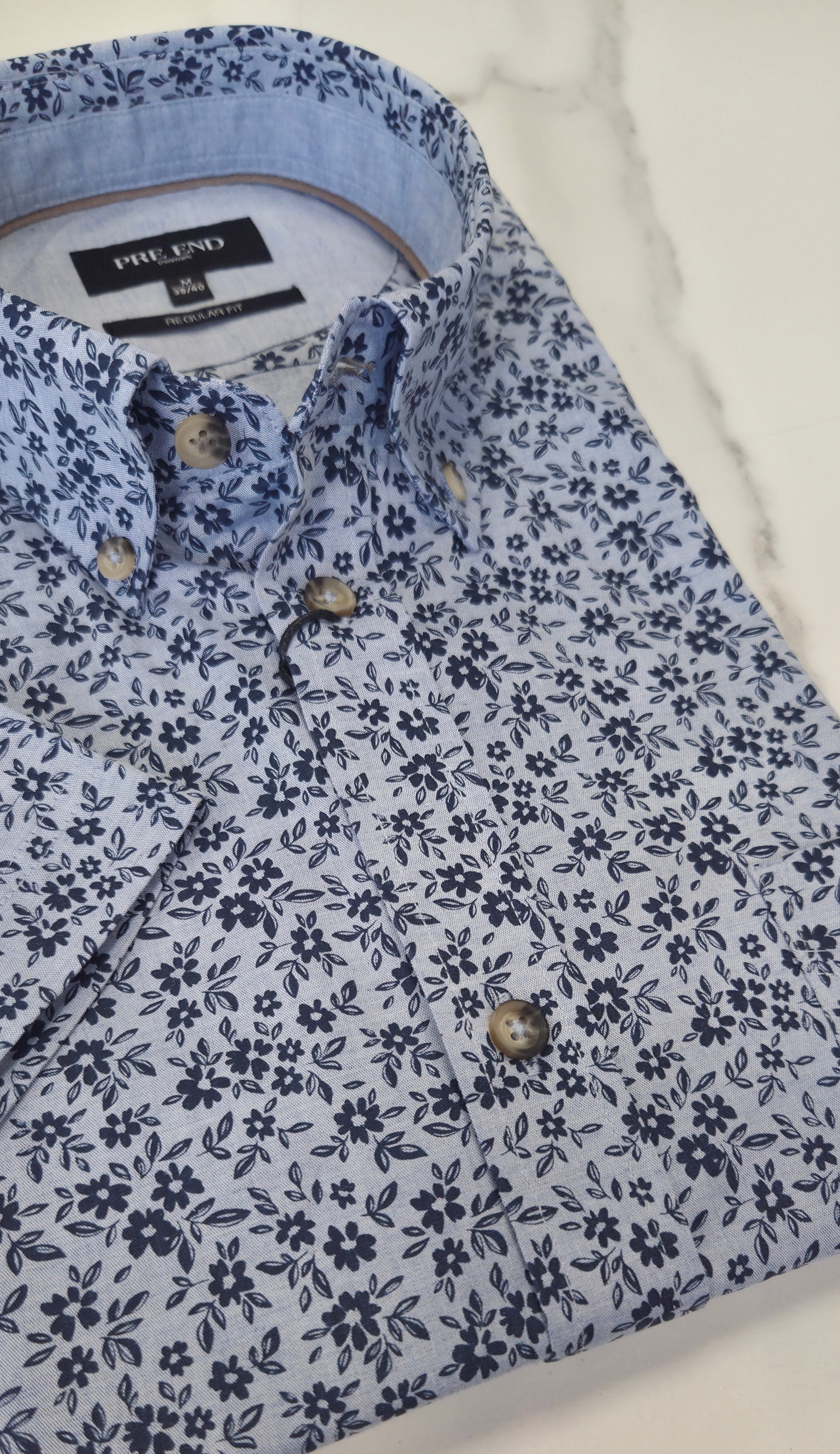 PRE END CHRIS FLORAL S/S SHIRT - BLUE/NAVY