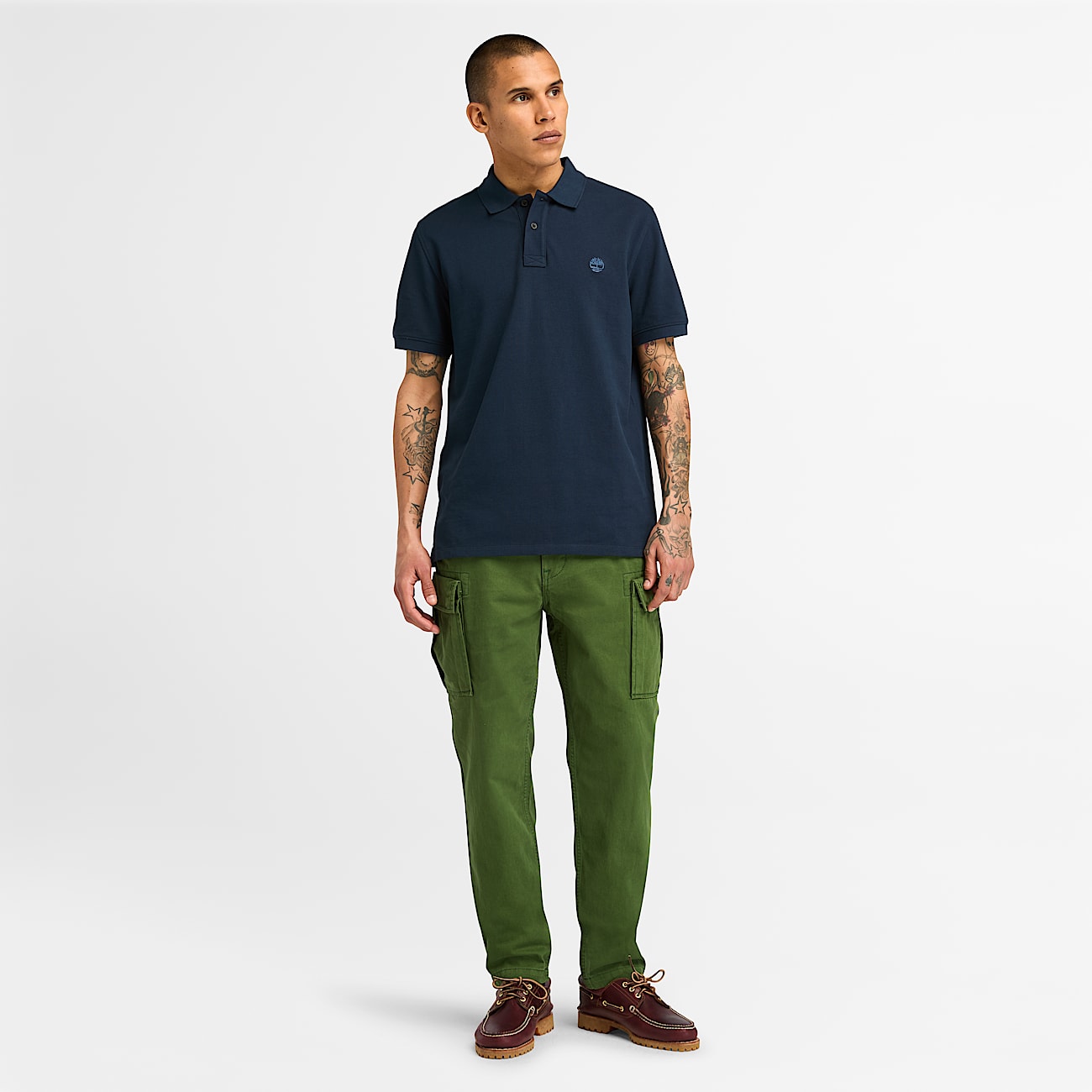 TIMBERLAND PIQUE POLO SHIRT  - NAVY