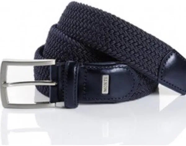 MONTI HAVANNA ELASTIC BRAIDED BELT  - NAVY
