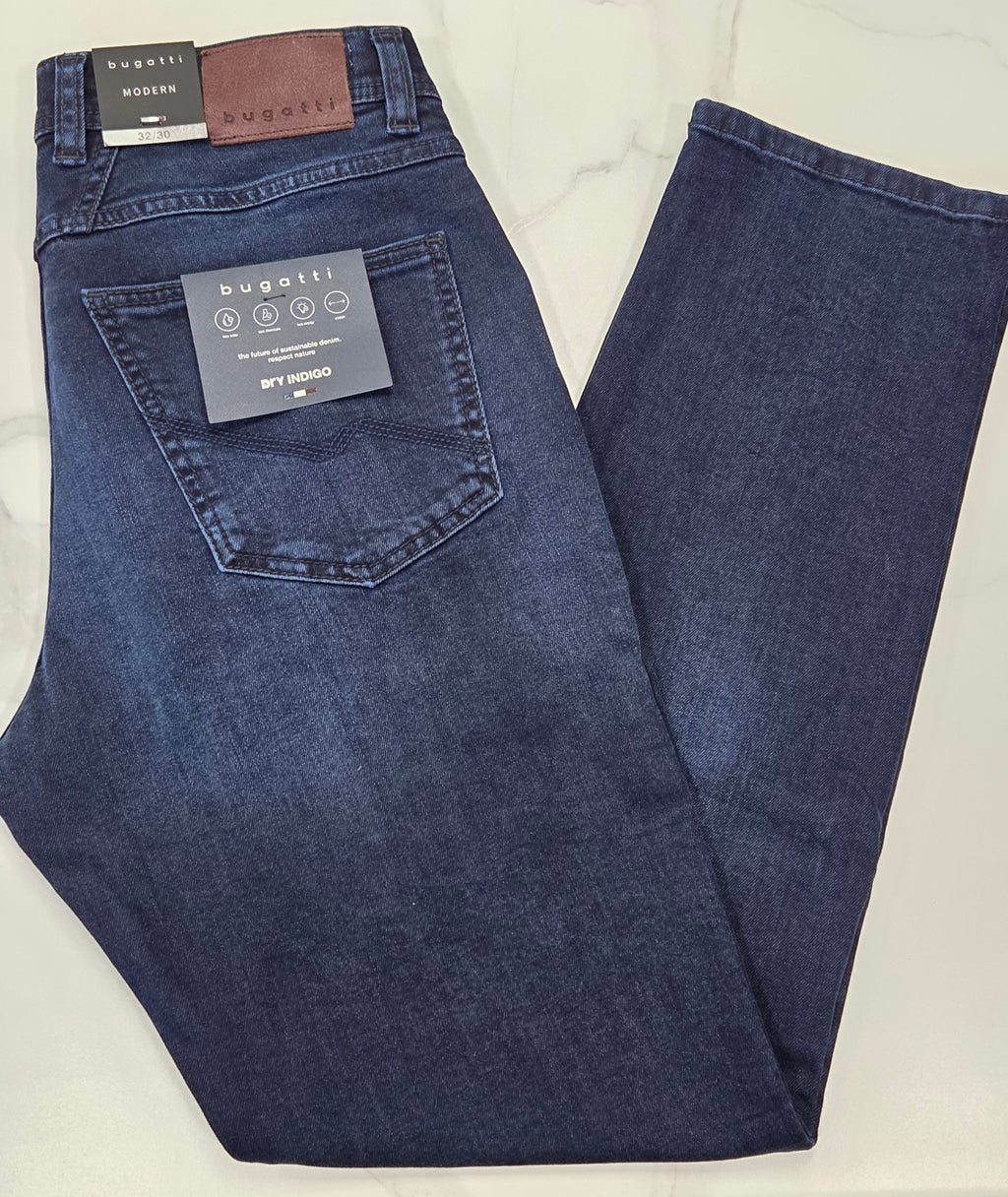 BUGATTI DRY INDIGO SOFT STRETCH JEANS (3919D/26612/396) - NAVY BLUE WASH