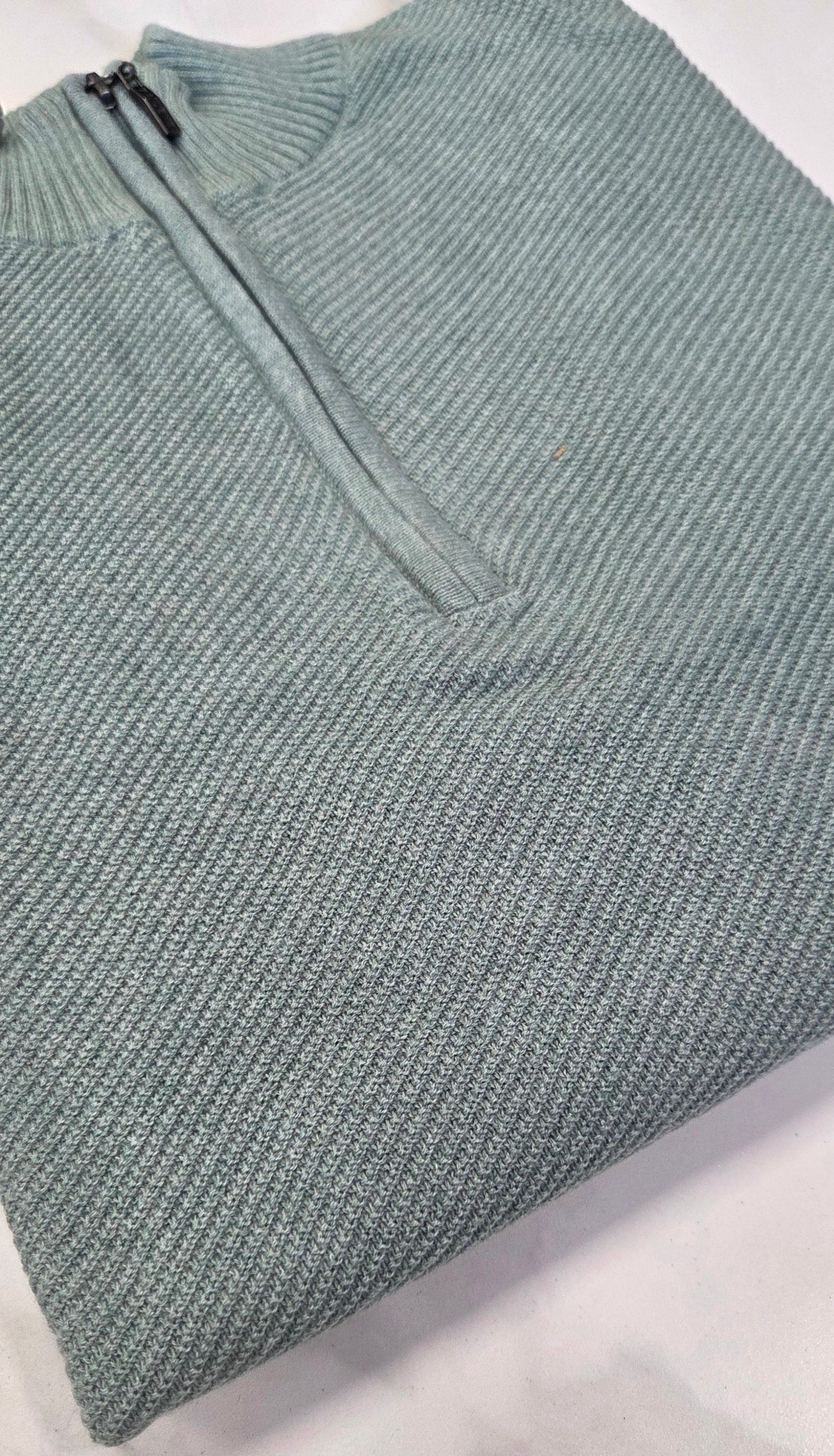 BAILEYS TEXTURED 1/4 ZIP KNITWEAR  - GREEN