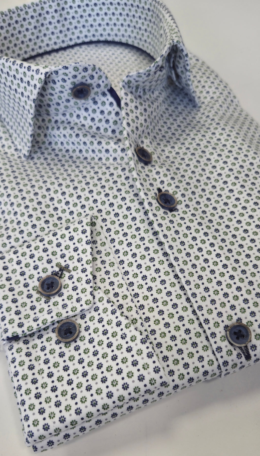 ADVISE ICON PATTERN L/S SHIRT (ICN106) - NAVY/GREEN