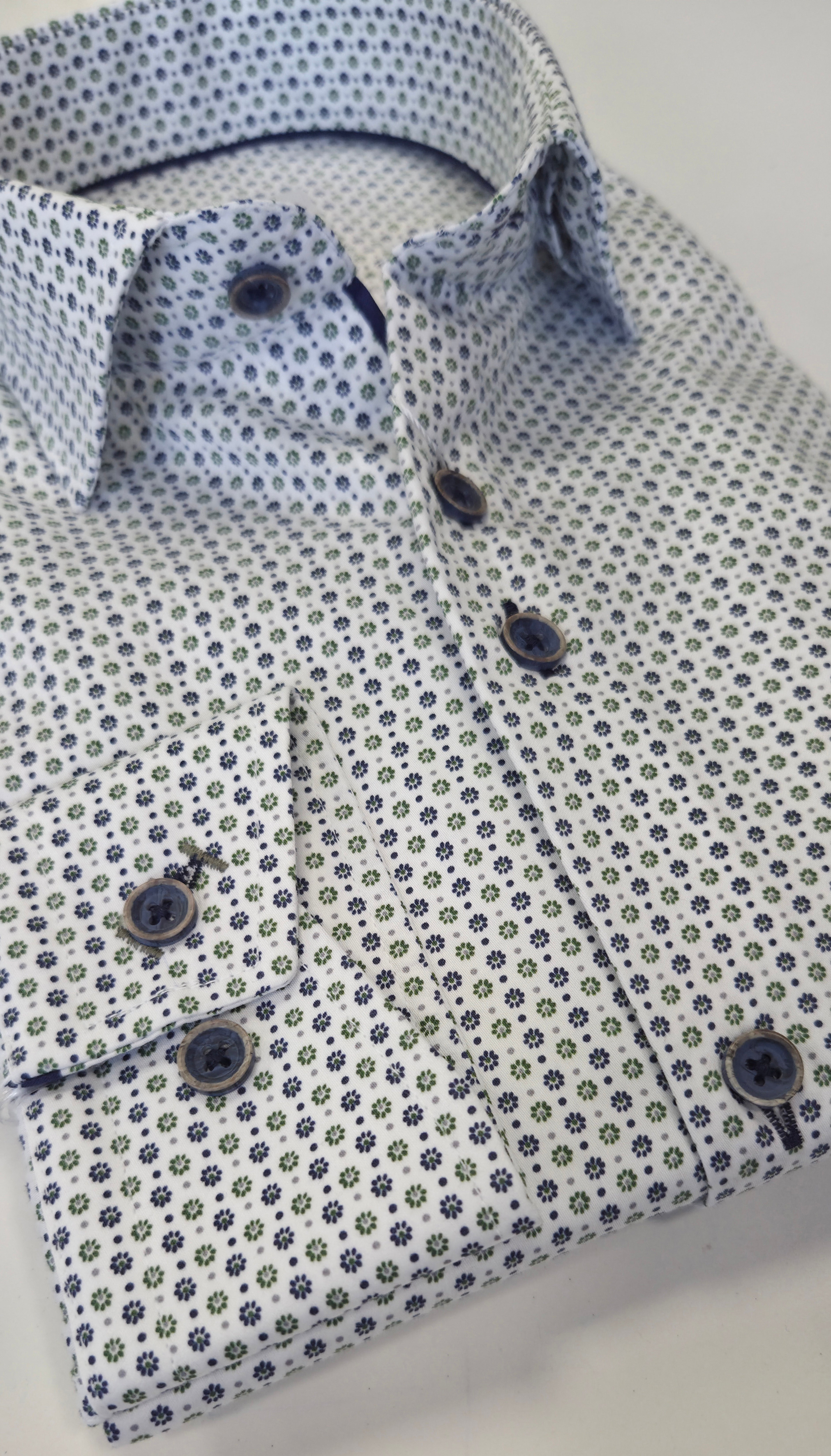 ADVISE ICON PATTERN L/S SHIRT (ICN106) - NAVY/GREEN