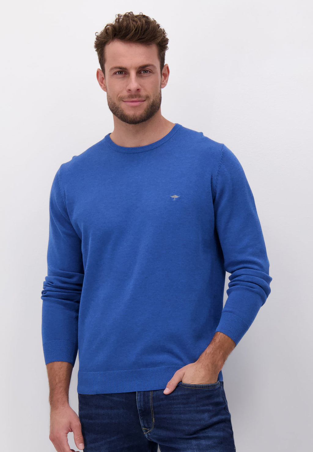 FYNCH HATTON O-NECK KNITWEAR - AZURE